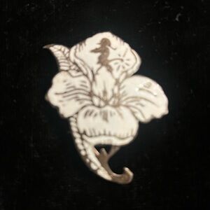 Vintage  Enamel and Silver Floral Brooch